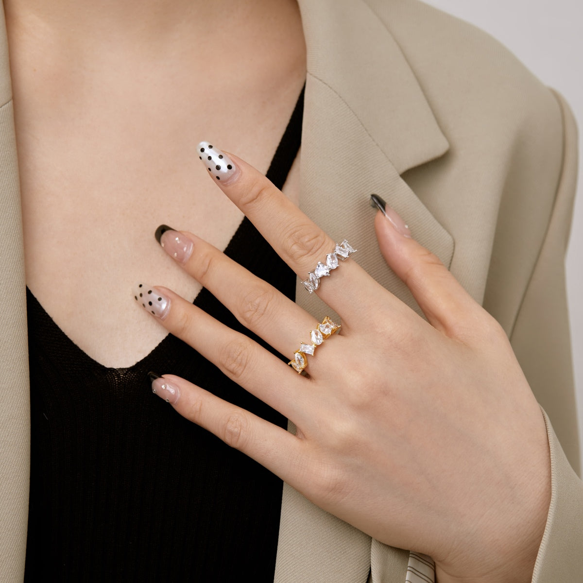 [GALE]Delicate Multi Cut Ring