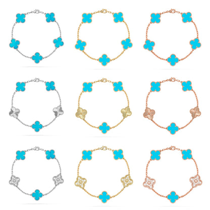 [GALE] CLOVER 5 MOTIF TURQUOISE BRACELET COLLECTION