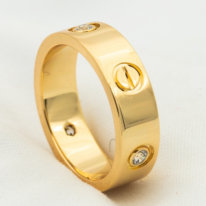 [NOVO] Liebesring 5,5 mm, 3 Diamanten, Roségold