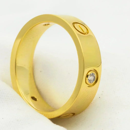 [GALE]LOVE RING 5.5MM 3 DIAMONDS GOLD