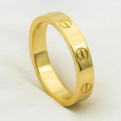 [GALE]LOVE RING 4MM 1 DIAMOND GOLD