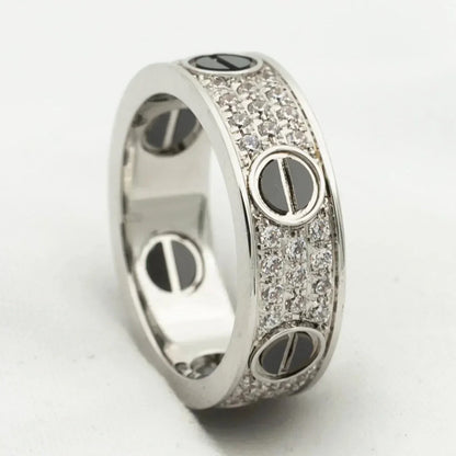 [GALE]LOVE RING 5.5MM DIAMONDS PAVED CERAMIC