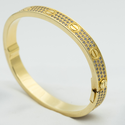 [GALE]LOVE BRACELET 6.1MM DIAMOND-PAVED