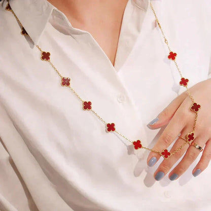 [GALE]CLOVER 20 MOTIFS CARNELIAN NECKLACE