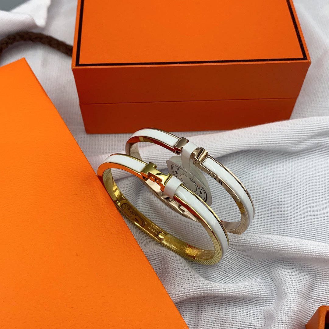 [GALE]CLASSIC HM CLIC WHITE 8MM ENAMEL BRACELET