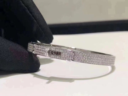 [GALE]HM KELLY BRACELET IN SILVER AND FULL PAVE DIAMOND