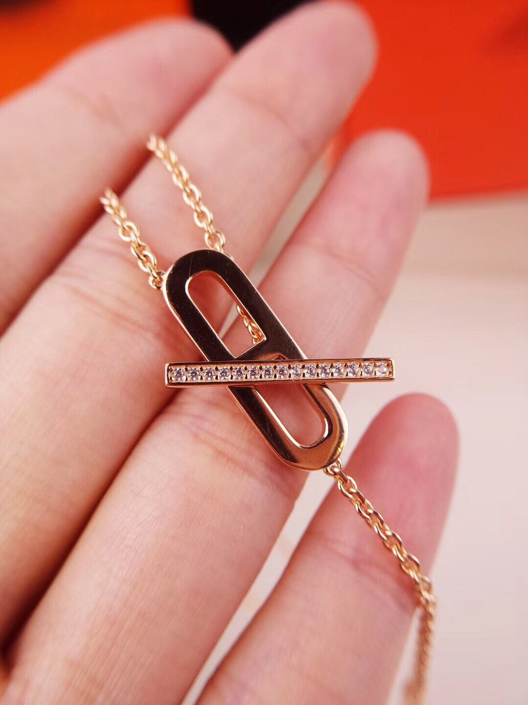 [GALE]HM FIRE PIG NOSE NECKLACE TRENDY STREET
