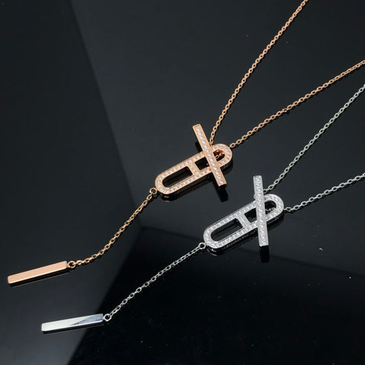 [GALE]HM NECKLACE PLATINUM ROSE GOLD DIAMOND