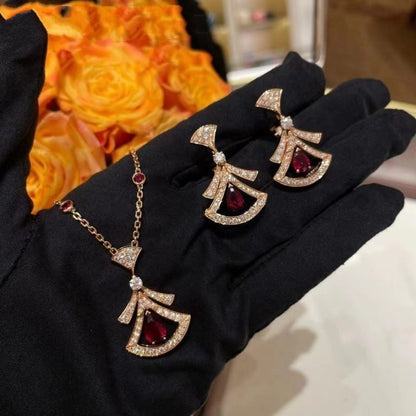 [GALE]DREAM NECKLACE CARNELIAN DIAMOND PINK GOLD