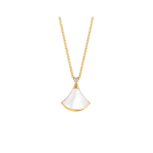 [GALE]DREAM NECKLACE WHITE MOP GOLD 1 DIAMOND