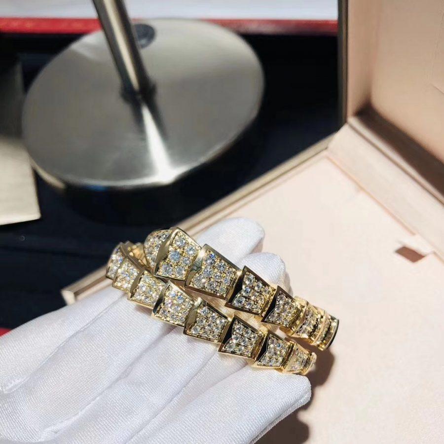 [GALE]SERPENTI BRACELET 8MM GOLD DIAMOND
