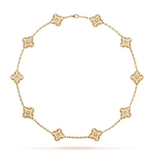 [GALE]]CLOVER 10 MOTIFS DIAMOND NECKLACE
