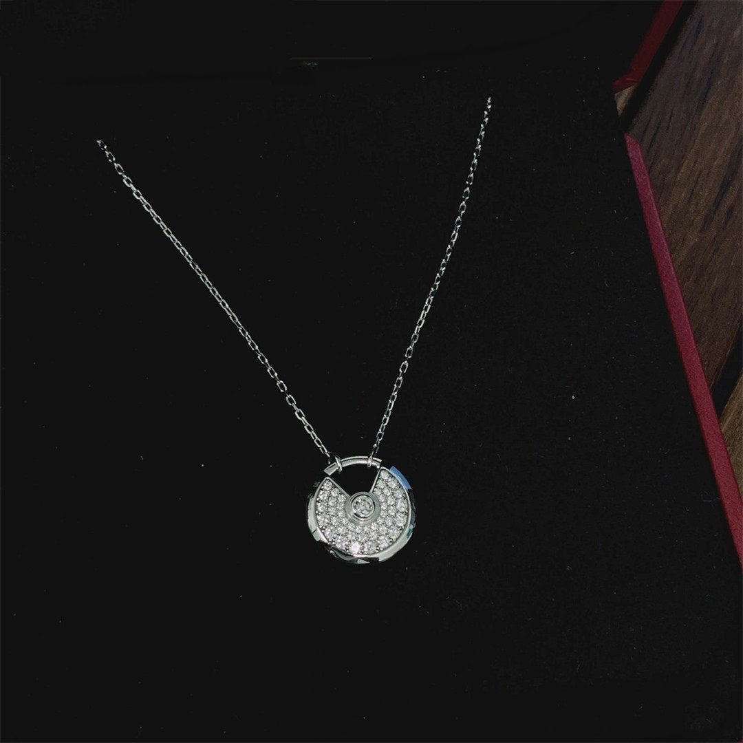 [GALE]AMULETTE SILVER FULL DIAMOND NECKLACE