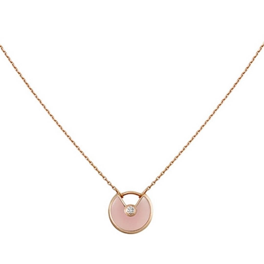 [GALE]AMULETTE ROSE GOLD PINK MOP NECKLACE