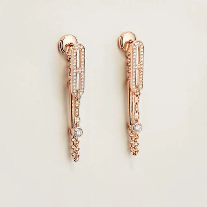 [GALE]CHAINE CHAOS DIAMOND DROP EARRINGS