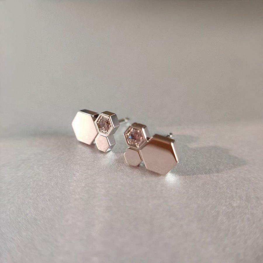 [GALE]BEE LOVE SILVER DIAMOND EARRINGS