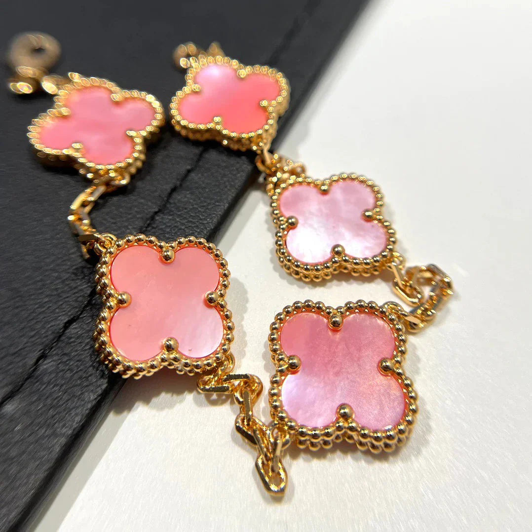 [GALE] CLOVER 5 MOTIFS  PINK MOP BRACELET COLLECTION
