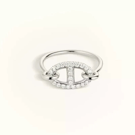[GALE]RONDE SMALL SILVER DIAMOND RING