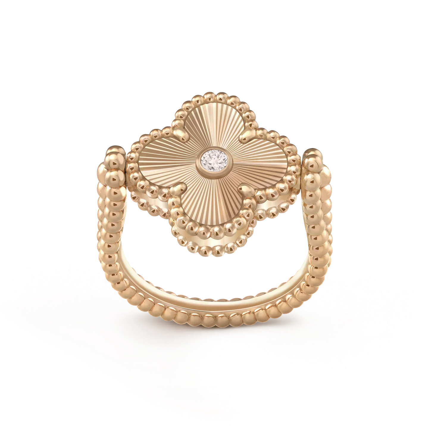 [NOVO]CLOVER RIVERSIBLE RING AUS ROSA GOLD 