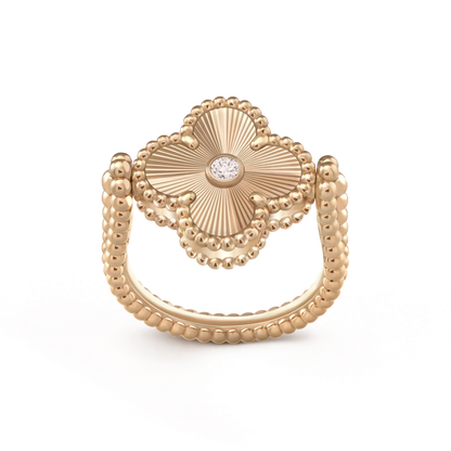 [NOVO]CLOVER RIVERSIBLE RING AUS ROSA GOLD 
