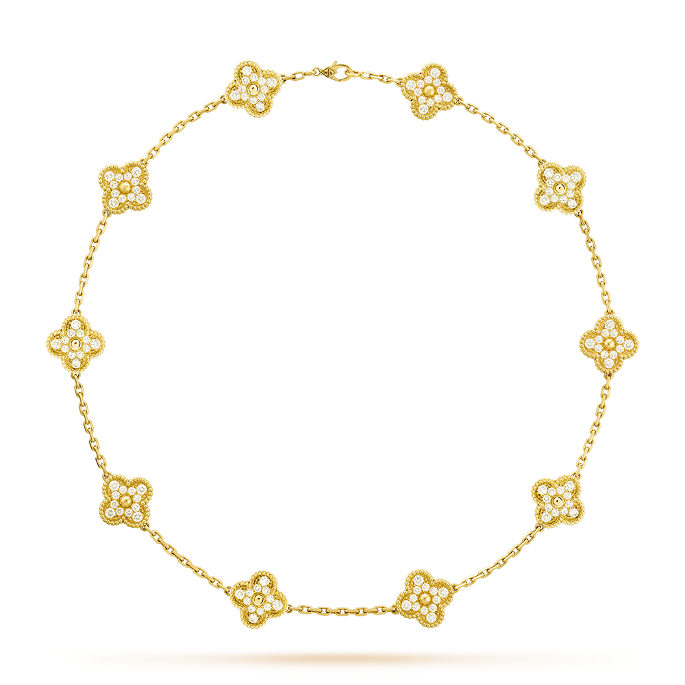 [GALE]]CLOVER 10 MOTIFS DIAMOND NECKLACE