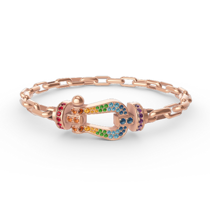 [GALE]FORCE LARGE HORSESHOE CLASP  METAL BRACELET