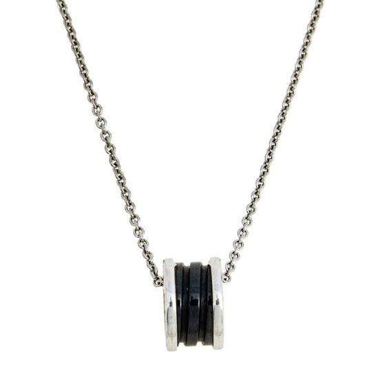 [GALE]ZERO 1 BLACK CERAMIC SILVER NECKLACE