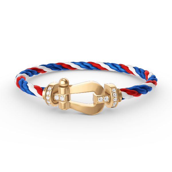 [GALE]FORCE LARGE HORSESHOE HALF DIAMOND BRACELET GOLD