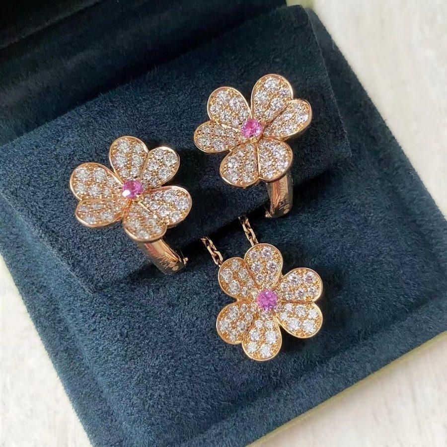 [NOVO]FRIVOLE ROSÉGOLD BLUMEN-DIAMANT-HALSKETTE