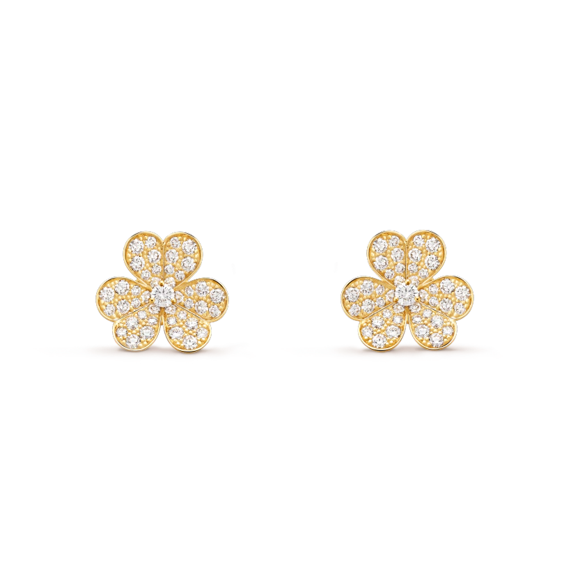 [GALE]FRIVOLE GOLD FLOWER DIAMOND EARRINGS