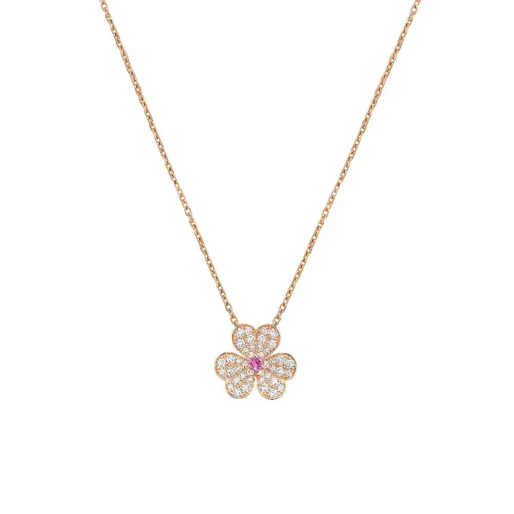 [NOVO]FRIVOLE ROSÉGOLD BLUMEN-DIAMANT-HALSKETTE