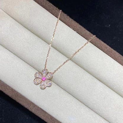 [NOVO]FRIVOLE ROSÉGOLD BLUMEN-DIAMANT-HALSKETTE