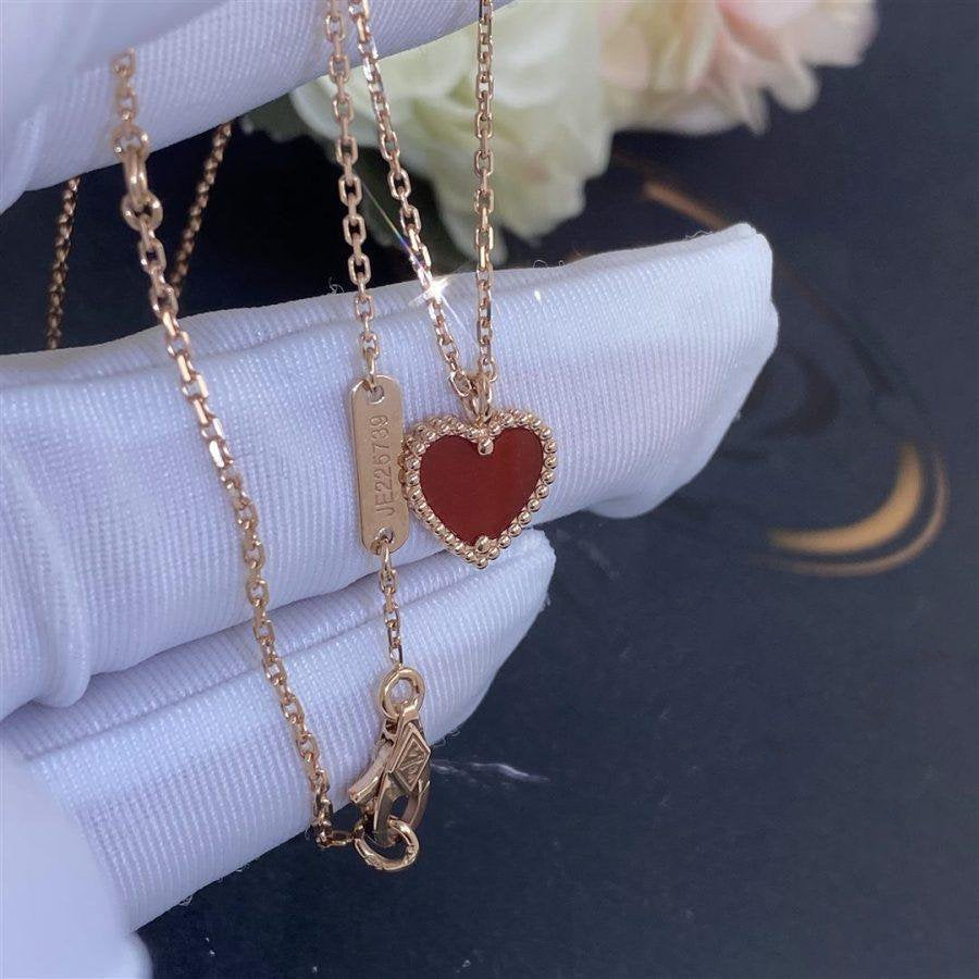 [GALE]SWEET CLOVER CARNELIAN HEART NECKLACE
