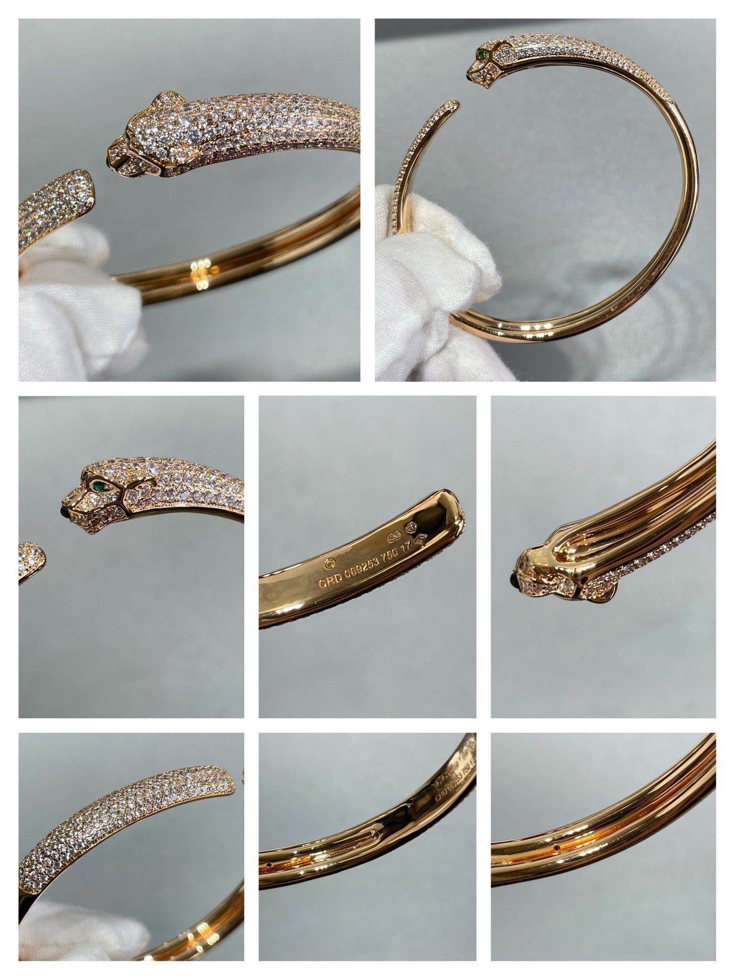 [GALE]PANTHERE FULL DIAMOND OPEN BRACELET