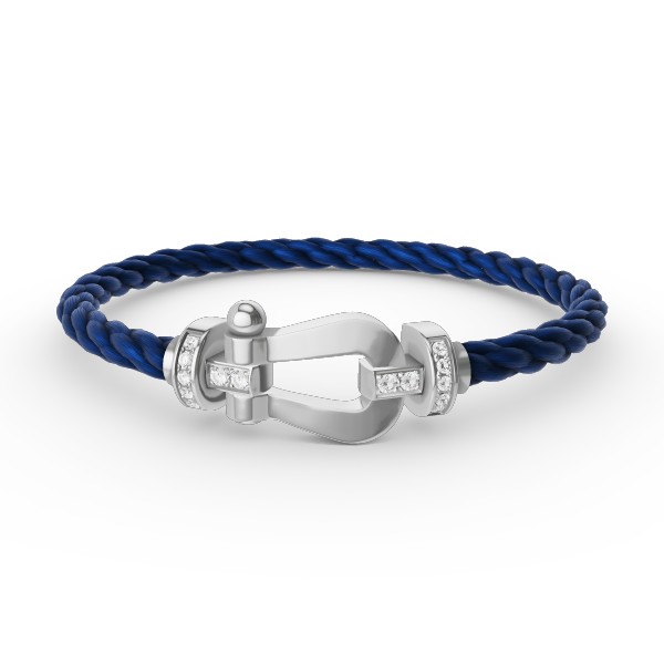 [GALE]FORCE LARGE HORSESHOE HALF DIAMOND BRACELET SILVER