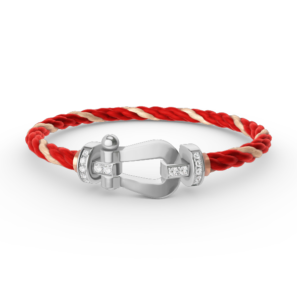 [GALE]FORCE LARGE HORSESHOE HALF DIAMOND BRACELET SILVER