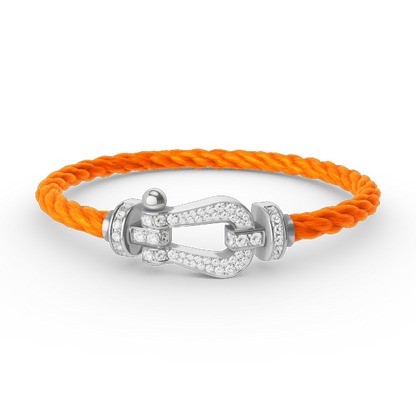 [GALE]FORCE LARGE HORSESHOE FULL DIAMOND BRACELET SILVER