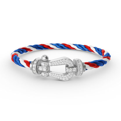 [GALE]FORCE LARGE HORSESHOE FULL DIAMOND BRACELET SILVER