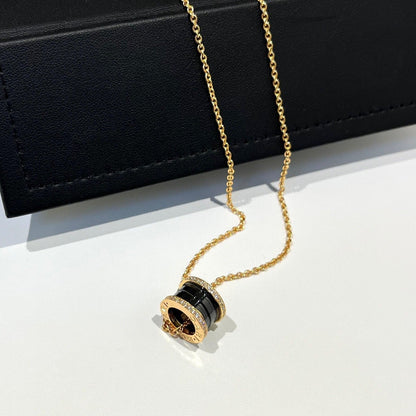 [GALE]ZERO 1 BLACK CERAMIC DIAMOND PINK GOLD NECKLACE